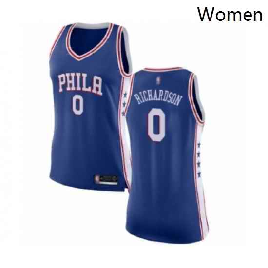 Womens Philadelphia 76ers 0 Josh Richardson Swingman Blue Basketball Jersey Icon Edition